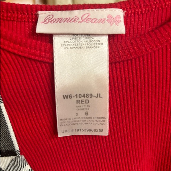 Perfect for Hollidays!! Bonnie Jean gently used Christmas top and skirt set. - Picture 3 of 3